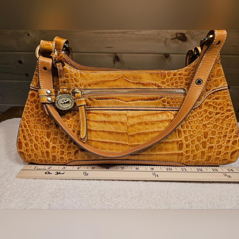 Brahmin Stella Spencer Crocodile Embossed Shoulder Bag with Glossy Finish - Picture 2 of 16